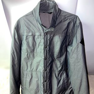 THE NORTH FACE POLYESTER NYLON SNAP FRONT INSULATION POCKET MEN'S JACKET SZ LG